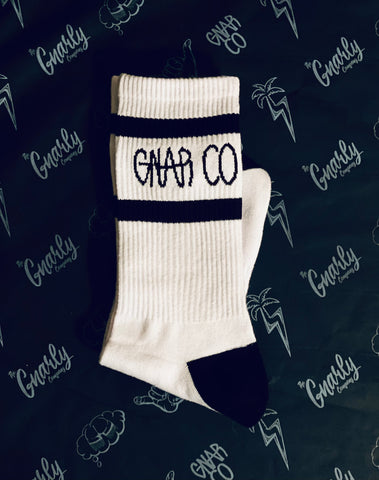 White Crew Socks - The Gnarly Company